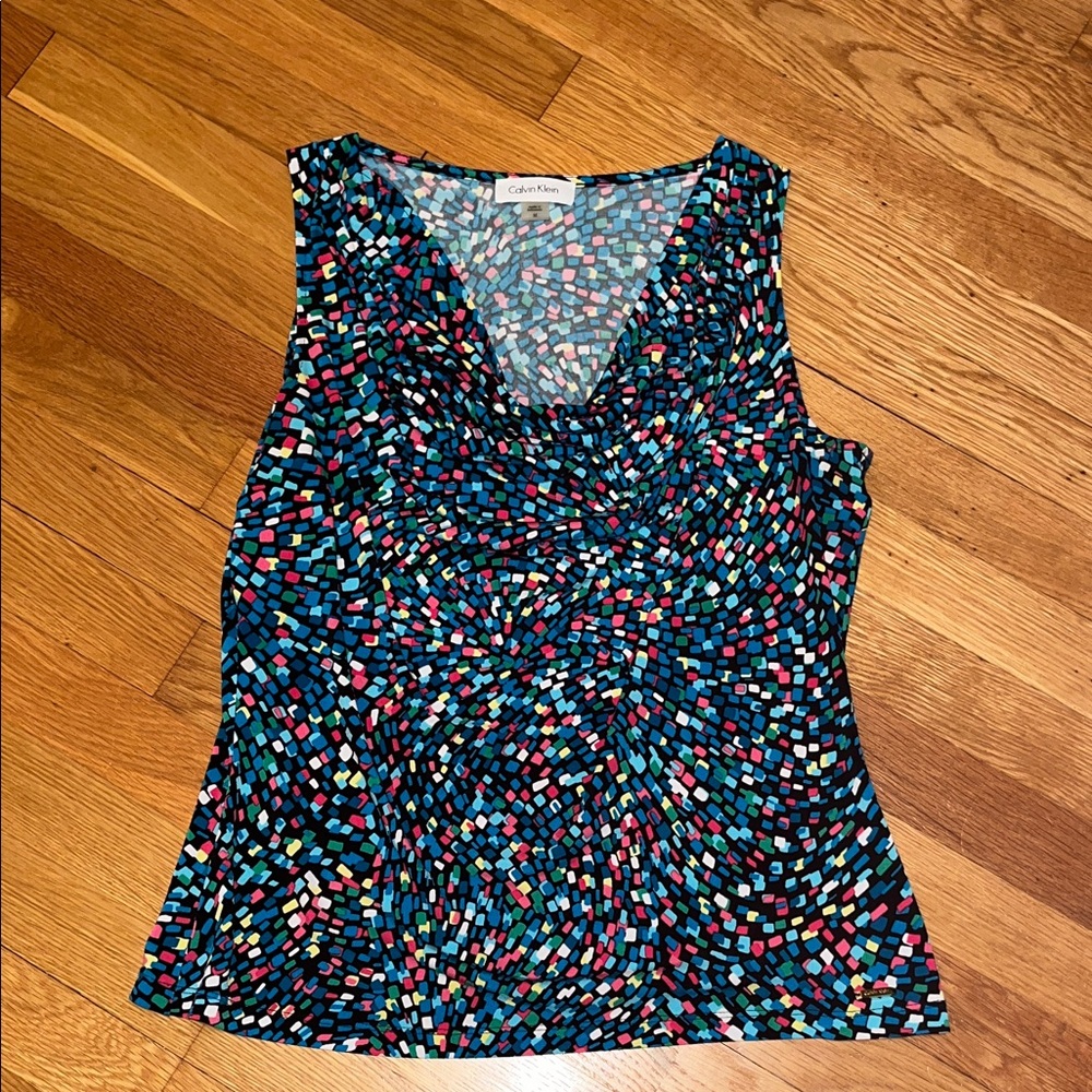 Calvin Klein Women's Cowl Neck Sleeveless Shirt Size Medium